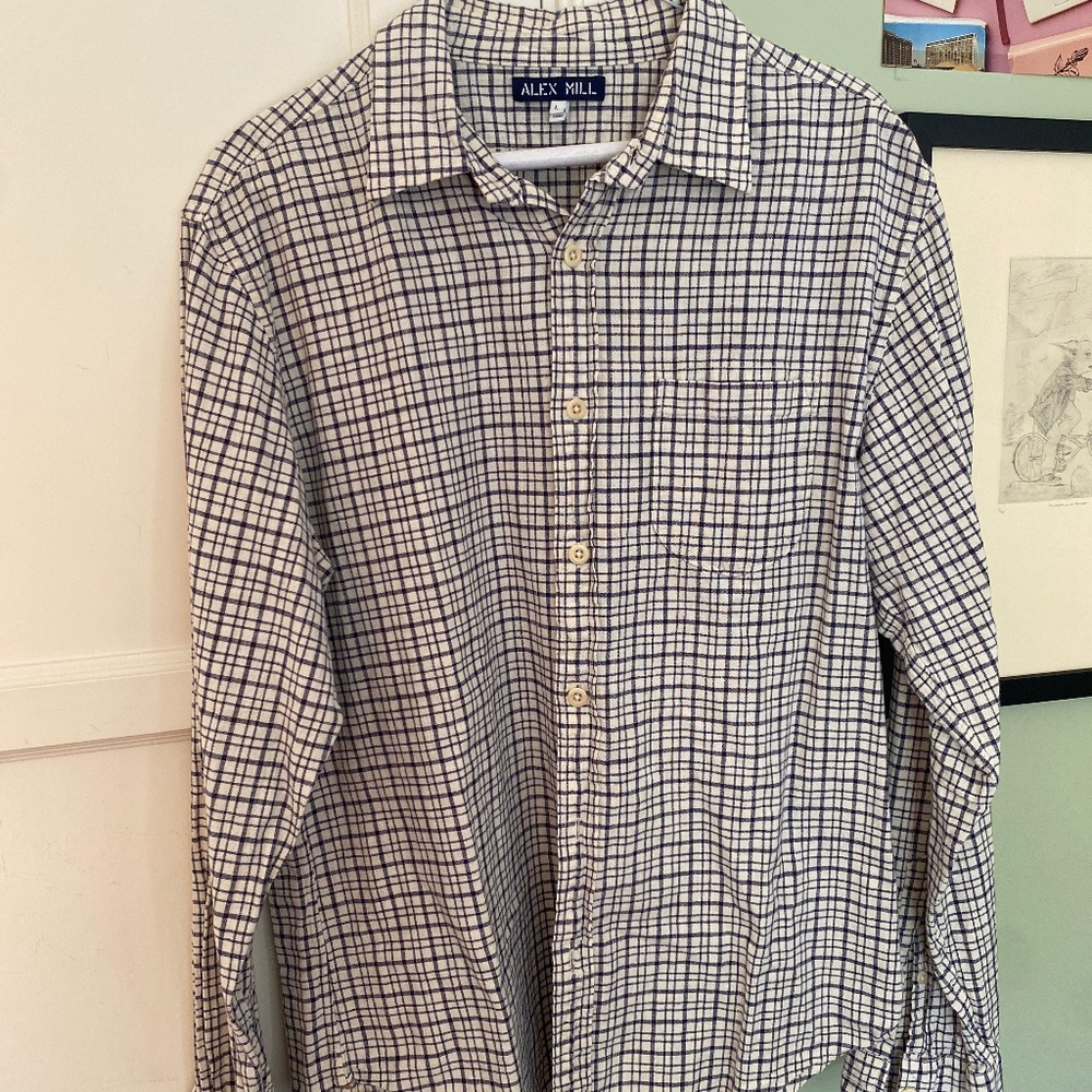 Men’s gingham casual dress shirt